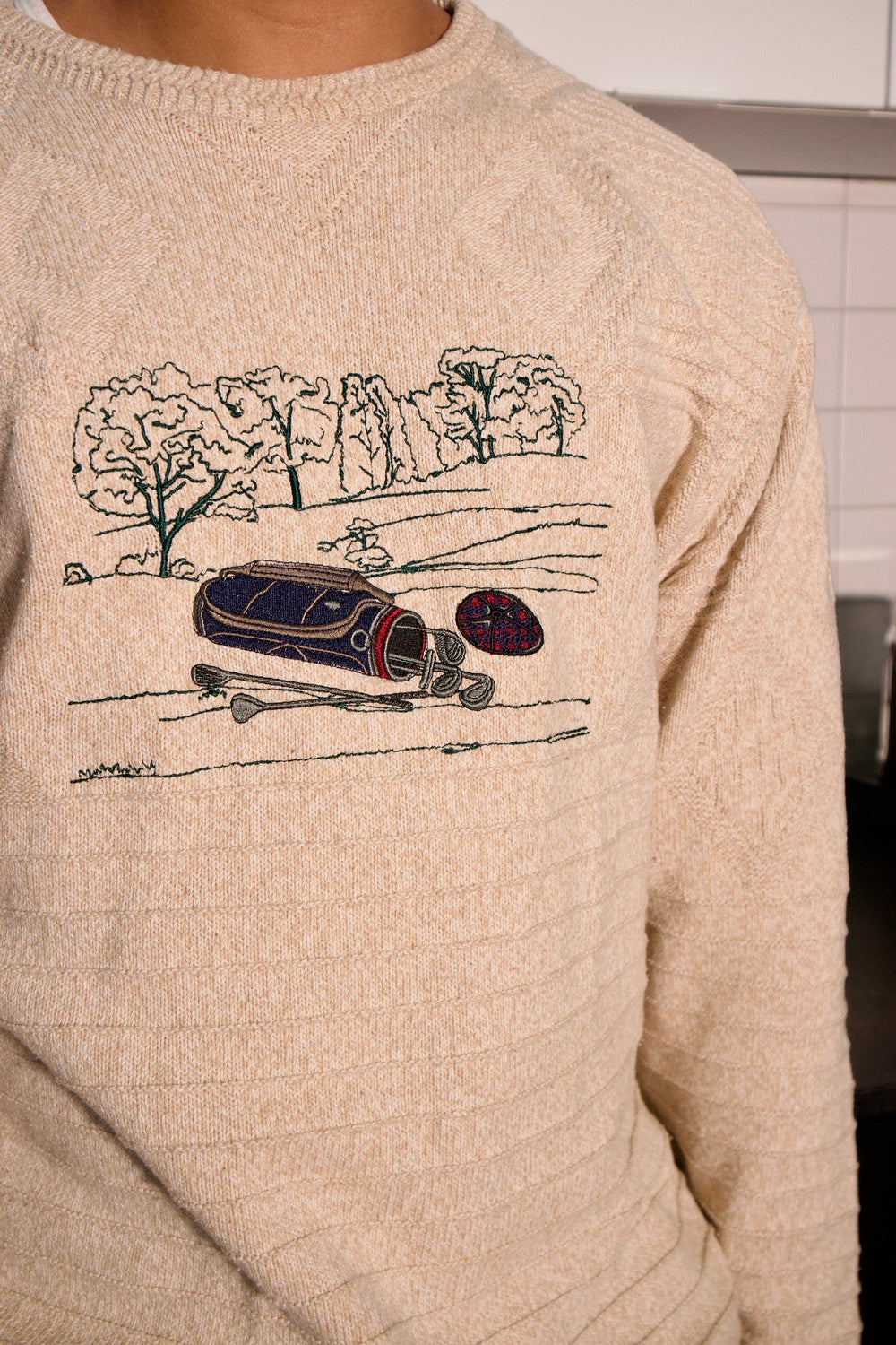 TRICOT BEIGE DE GOLF