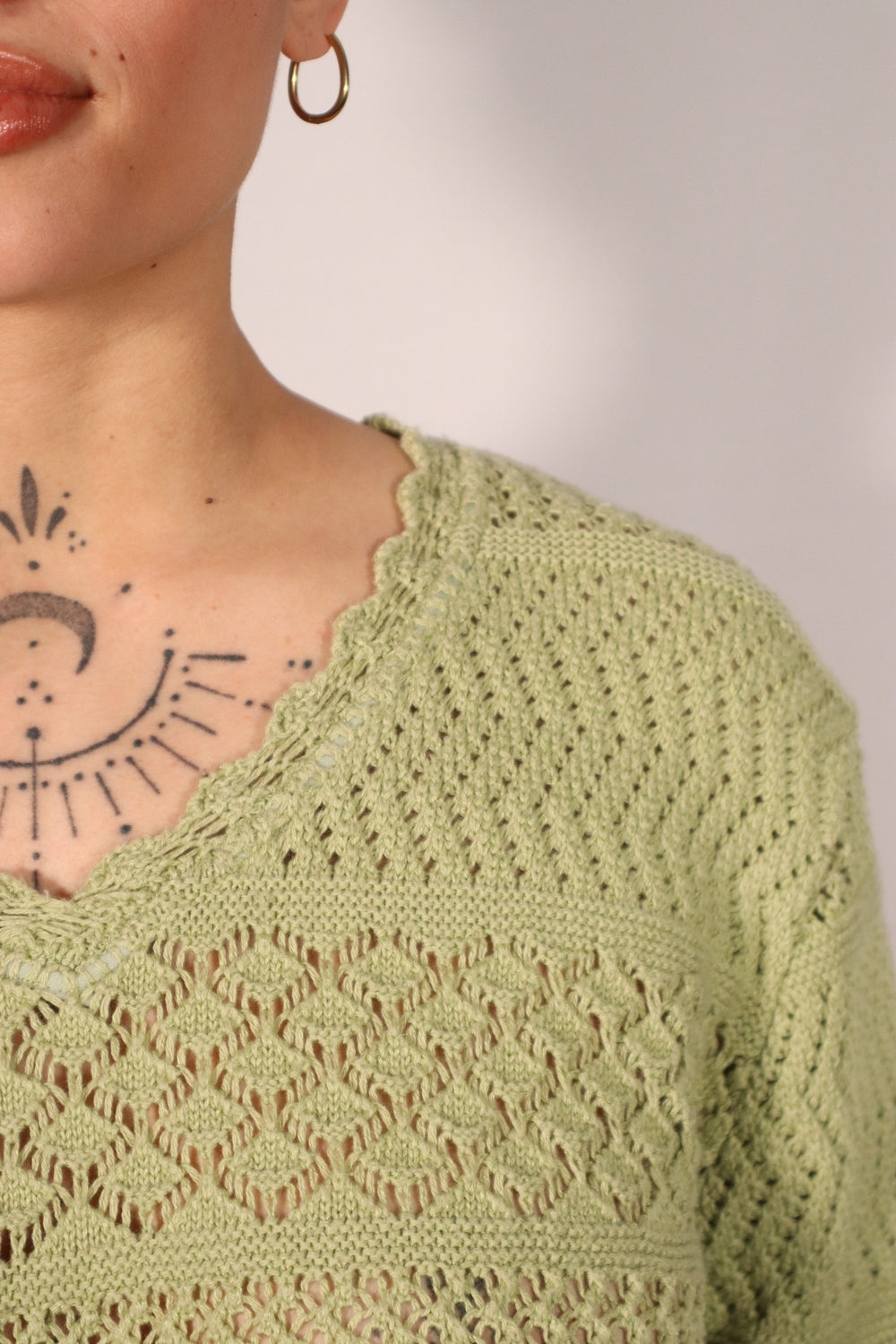CHANDAIL EN TRICOT VERT PISTACHE