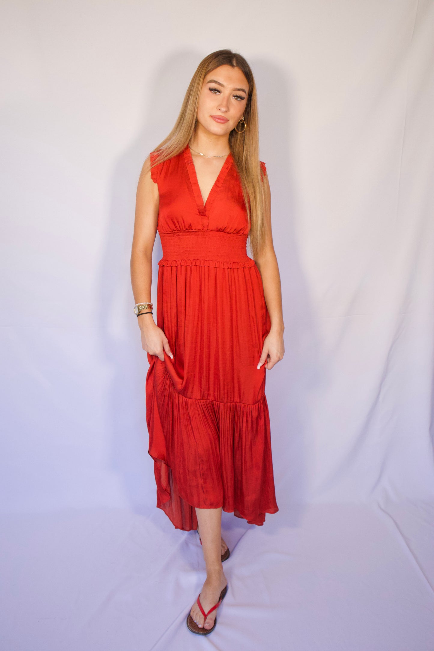LONGUE ROBE ORANGE BRULÉ