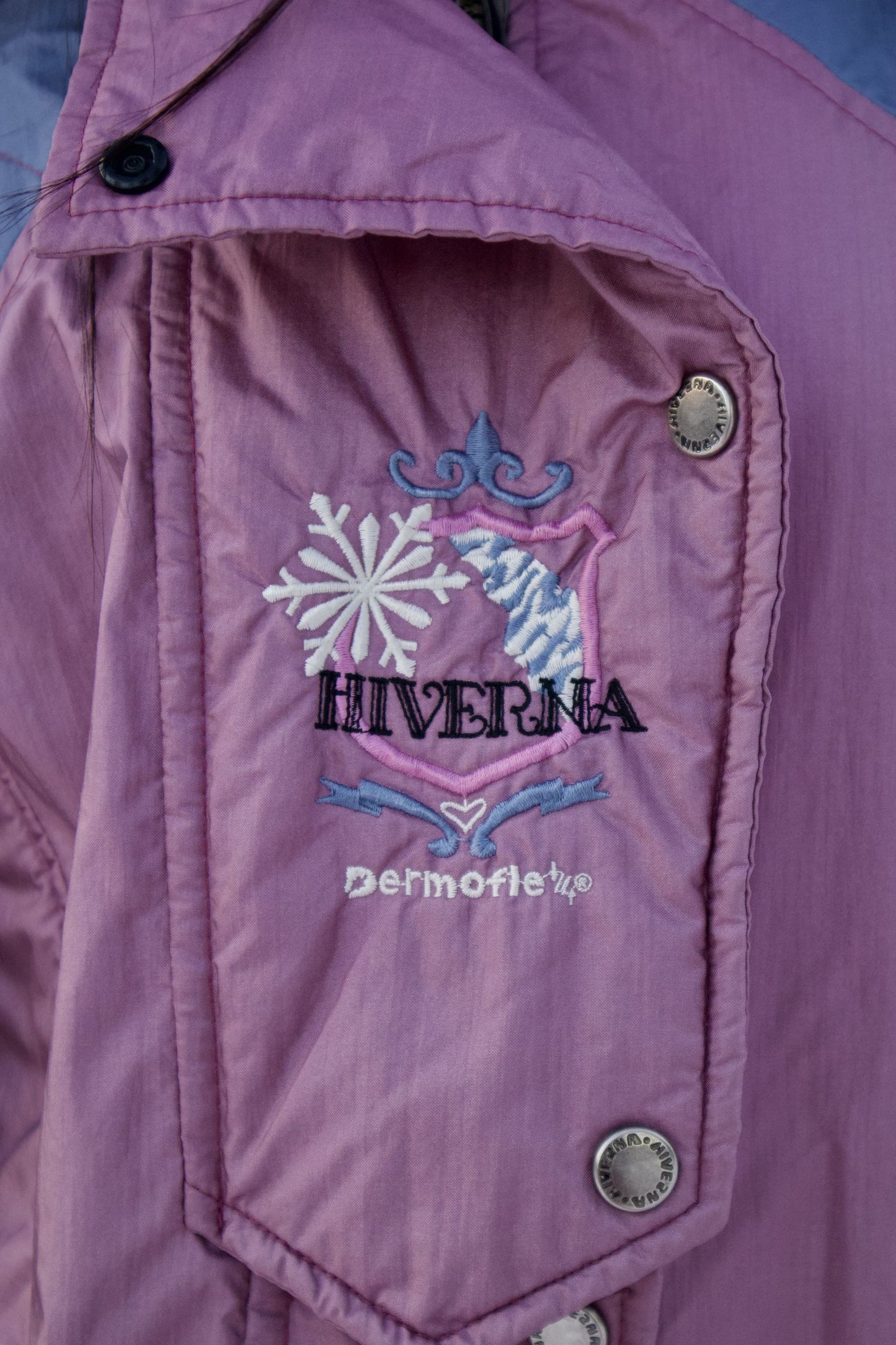 MANTEAU D'HIVER VINTAGE VIOLET ET BLEU