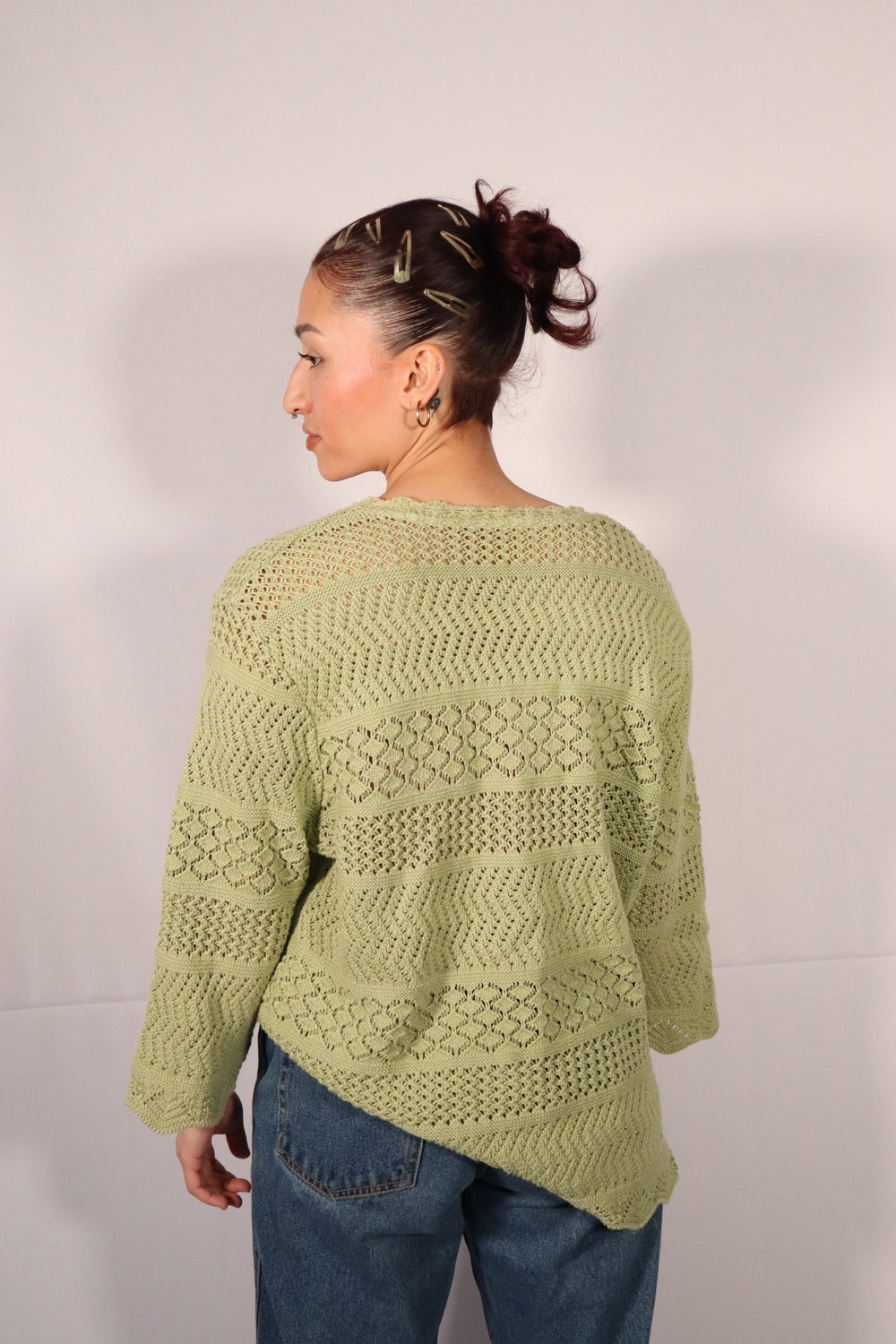 CHANDAIL EN TRICOT VERT PISTACHE
