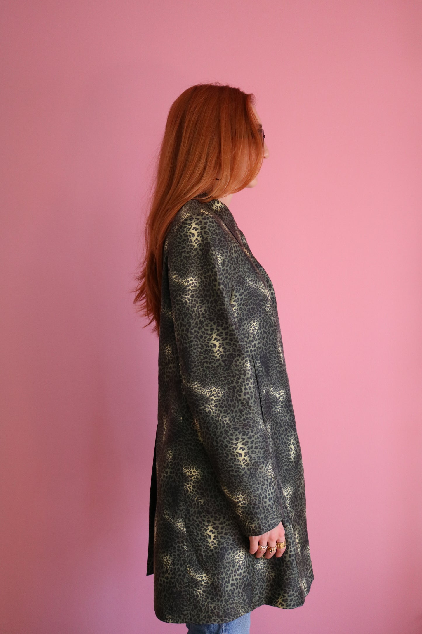 MANTEAU LÉOPARD VERT