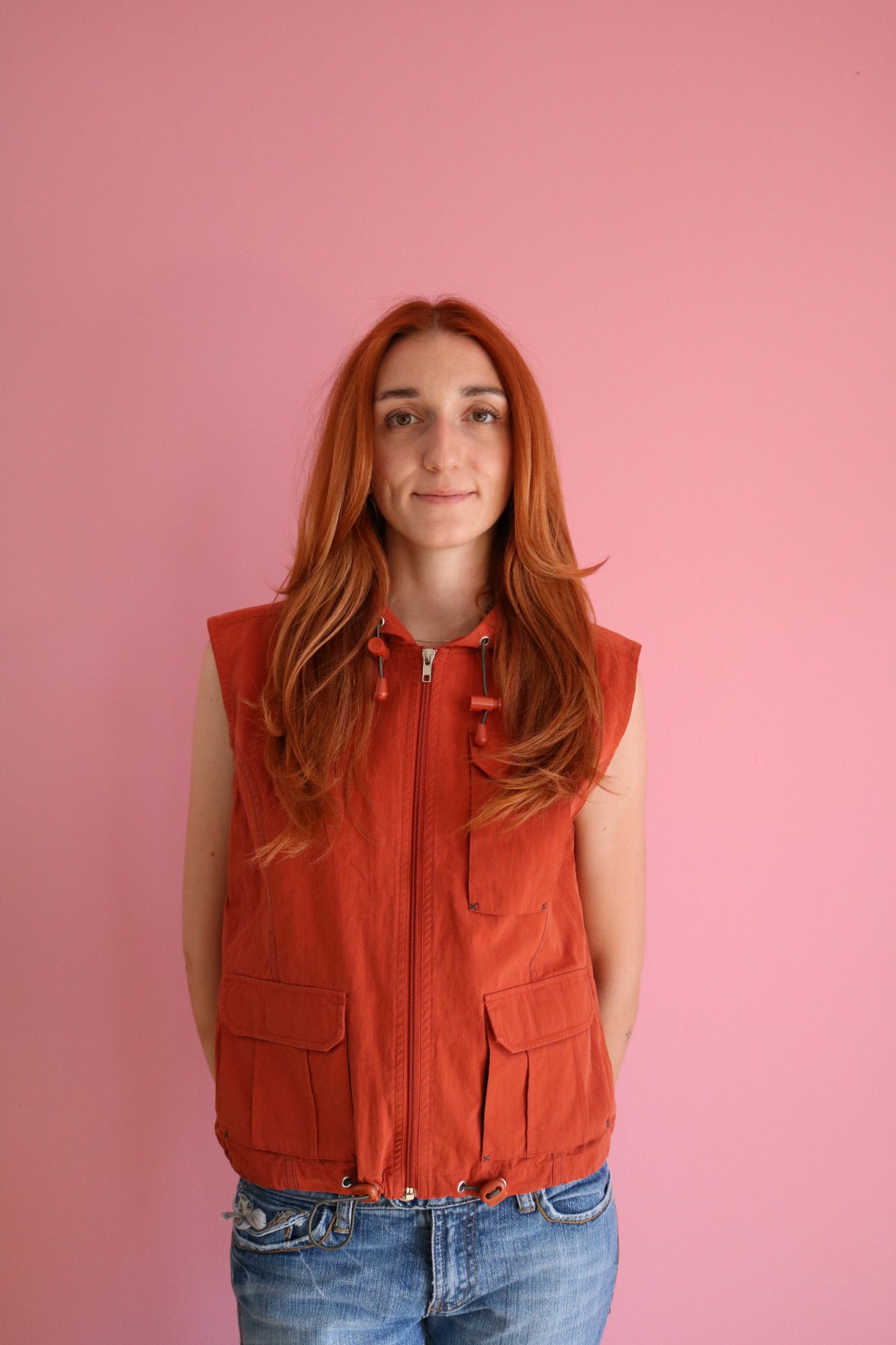 VESTE SANS MANCHES ORANGE