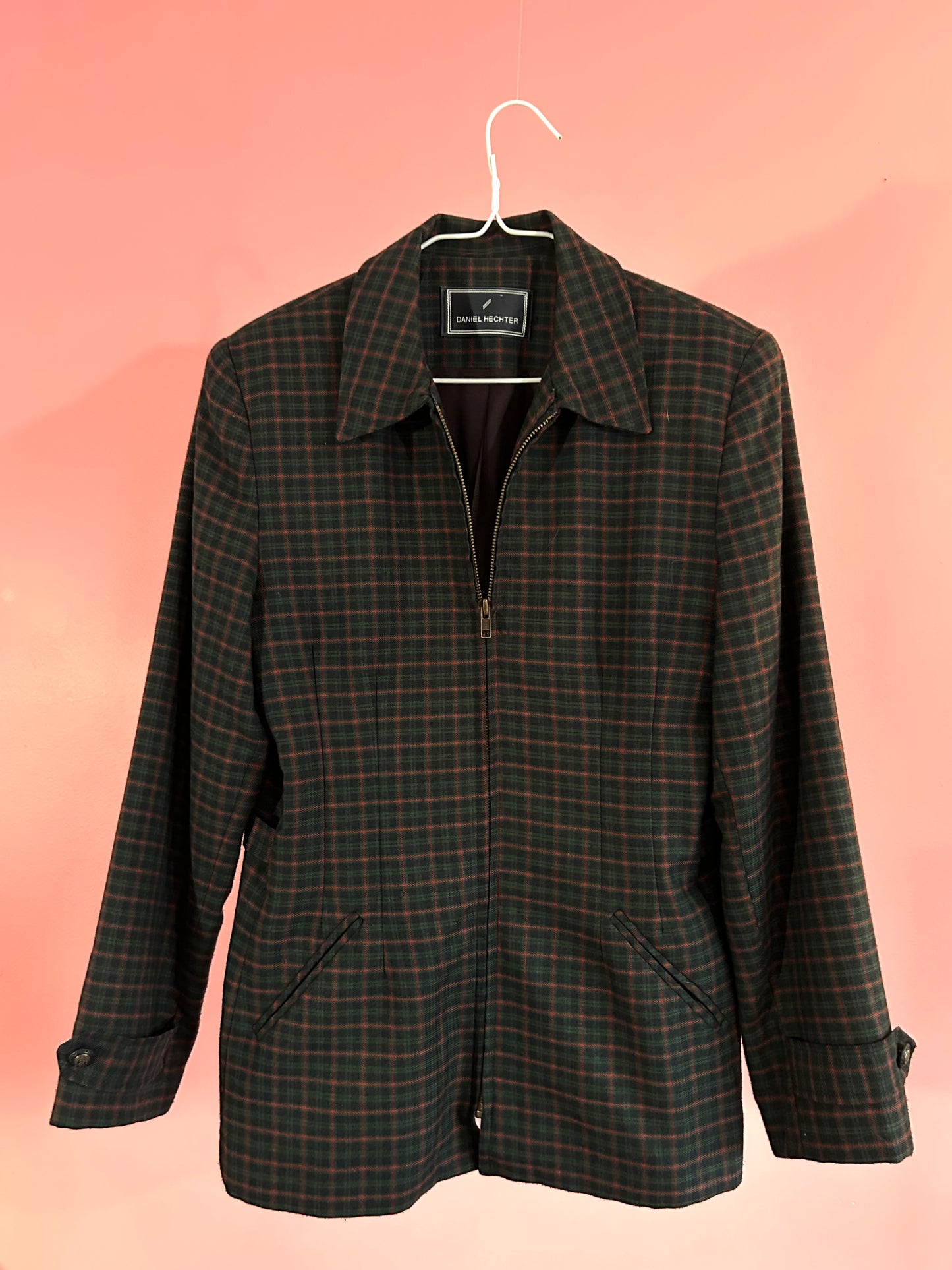 MANTEAU CARREAUX ROUGE ET VERT