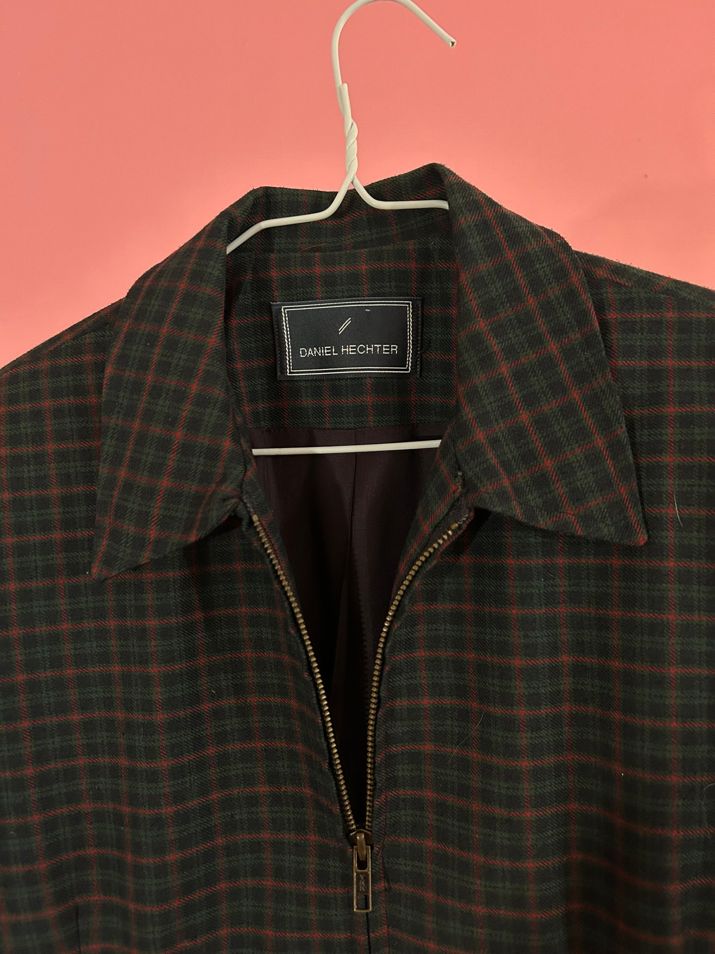 MANTEAU CARREAUX ROUGE ET VERT
