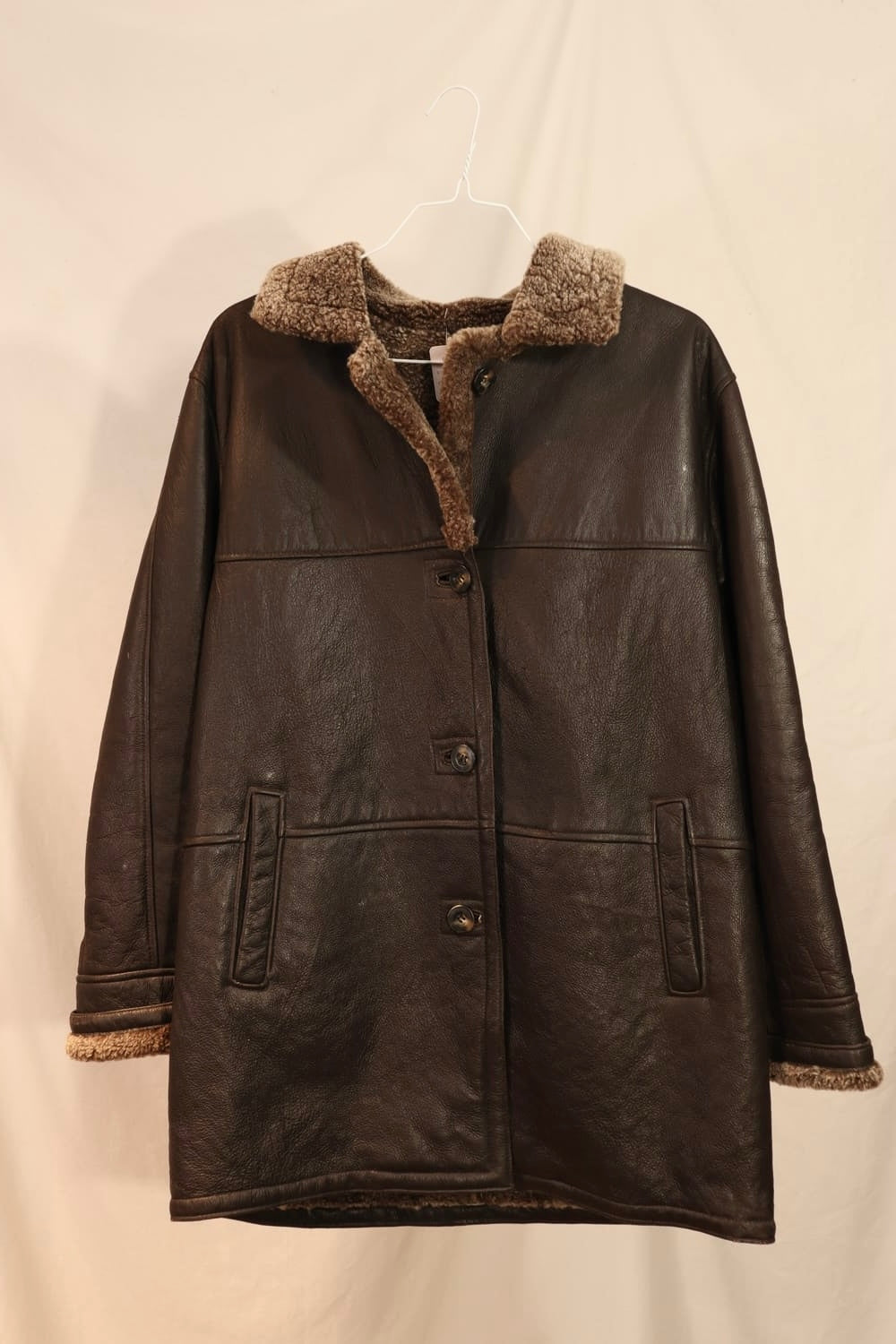 MANTEAU CUIR & FAUX FUR