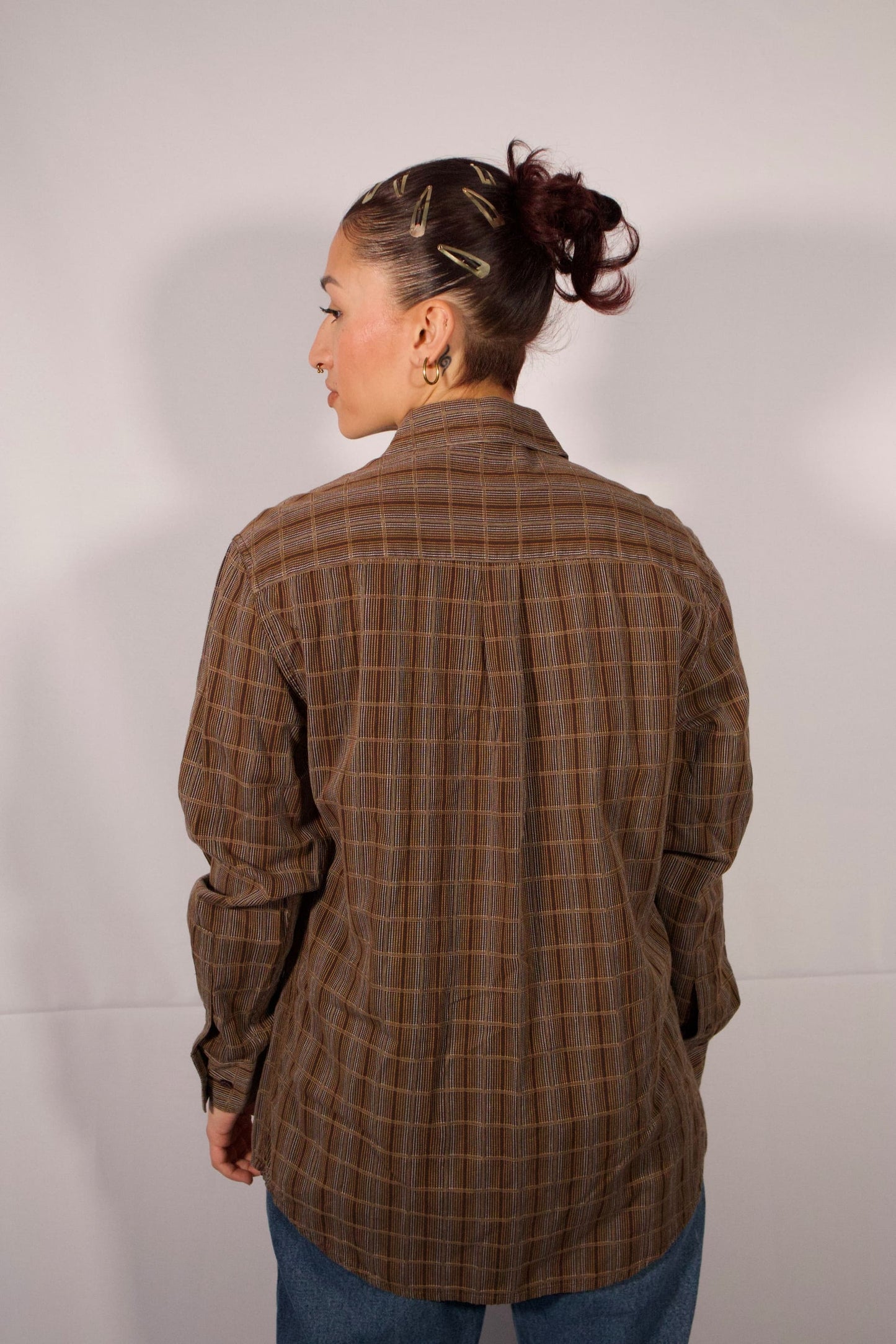 CHEMISE BRUNE À CARREAUX