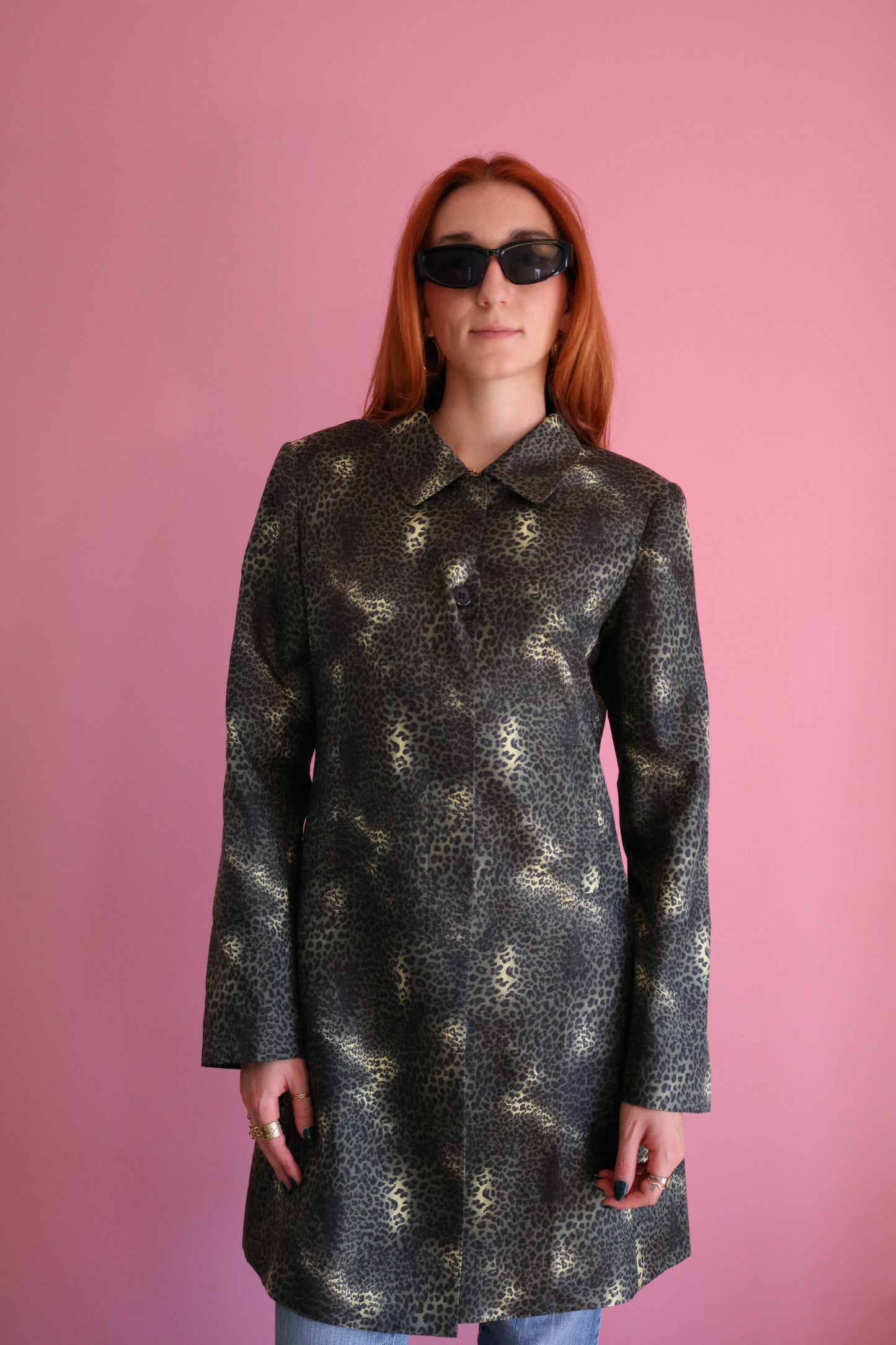 MANTEAU LÉOPARD VERT