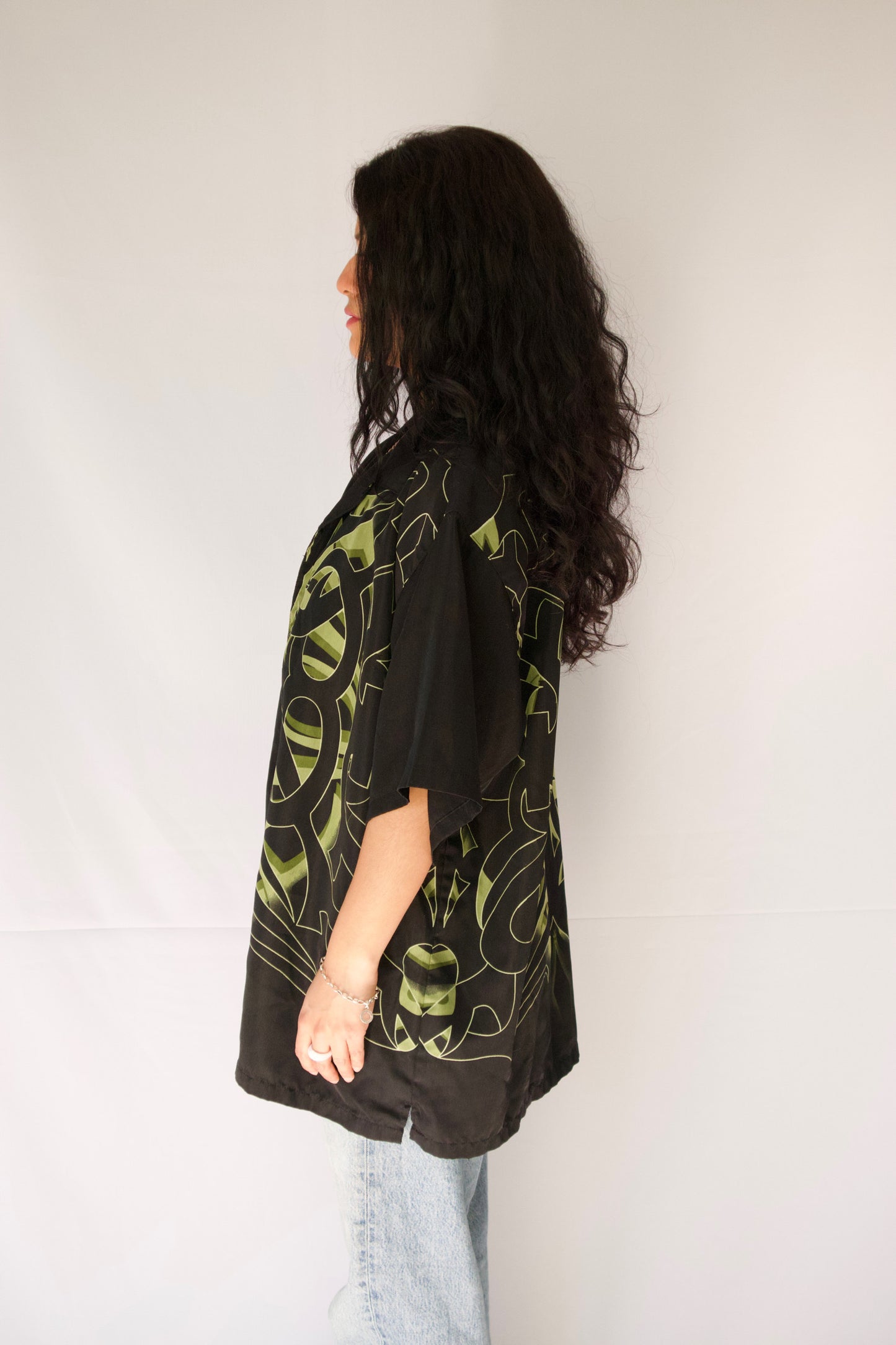 CHEMISE À MANCHES COURTES NOIR ET VERT