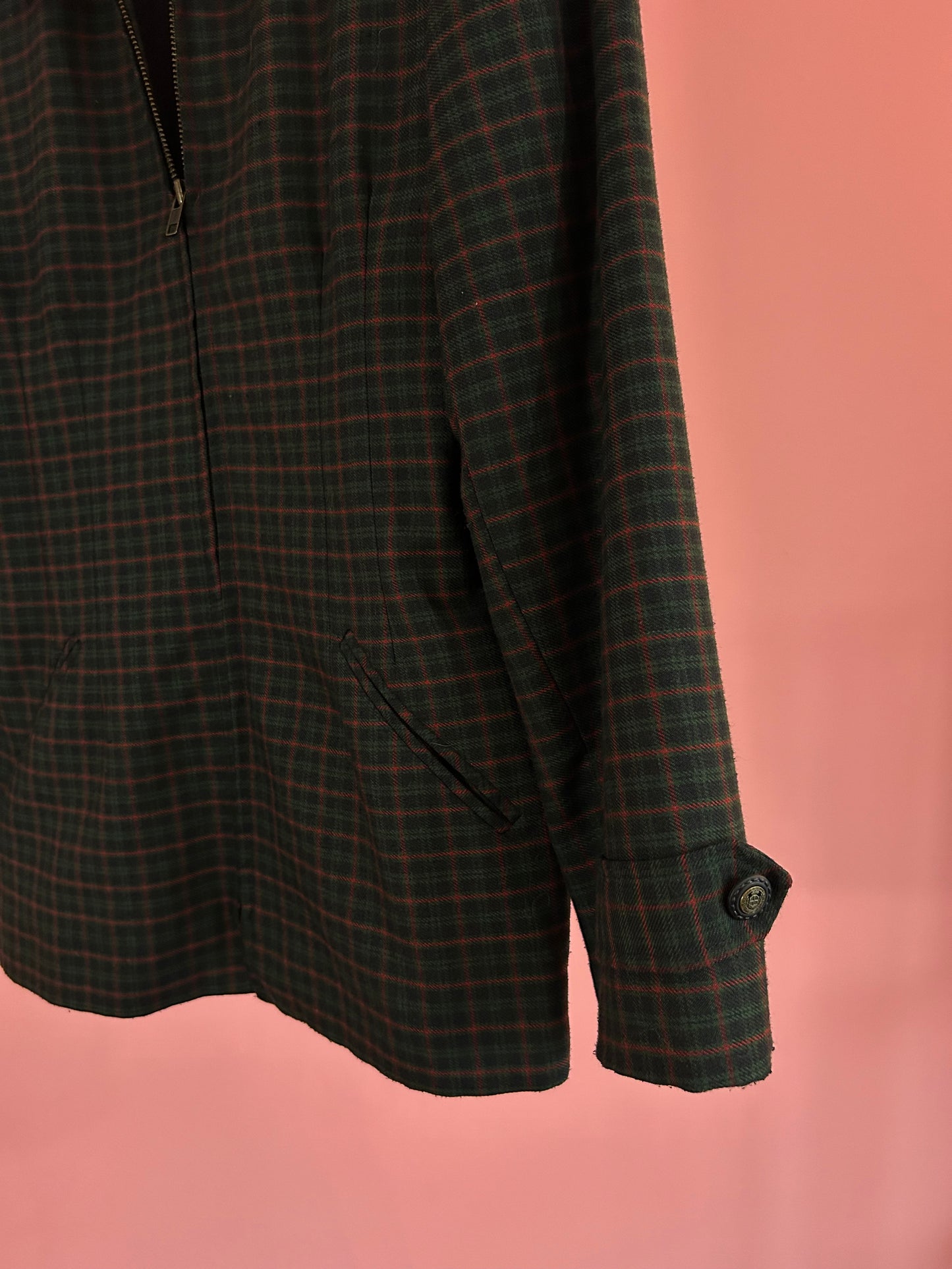 MANTEAU CARREAUX ROUGE ET VERT