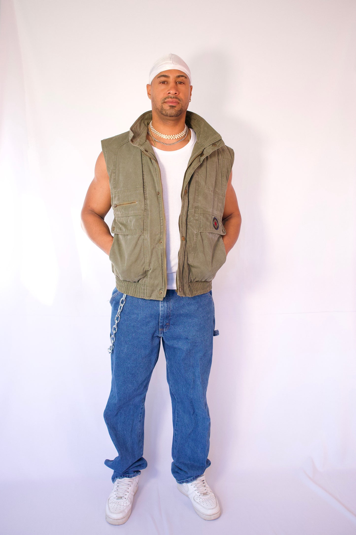 VESTE SANS MANCHES VERT KAKI