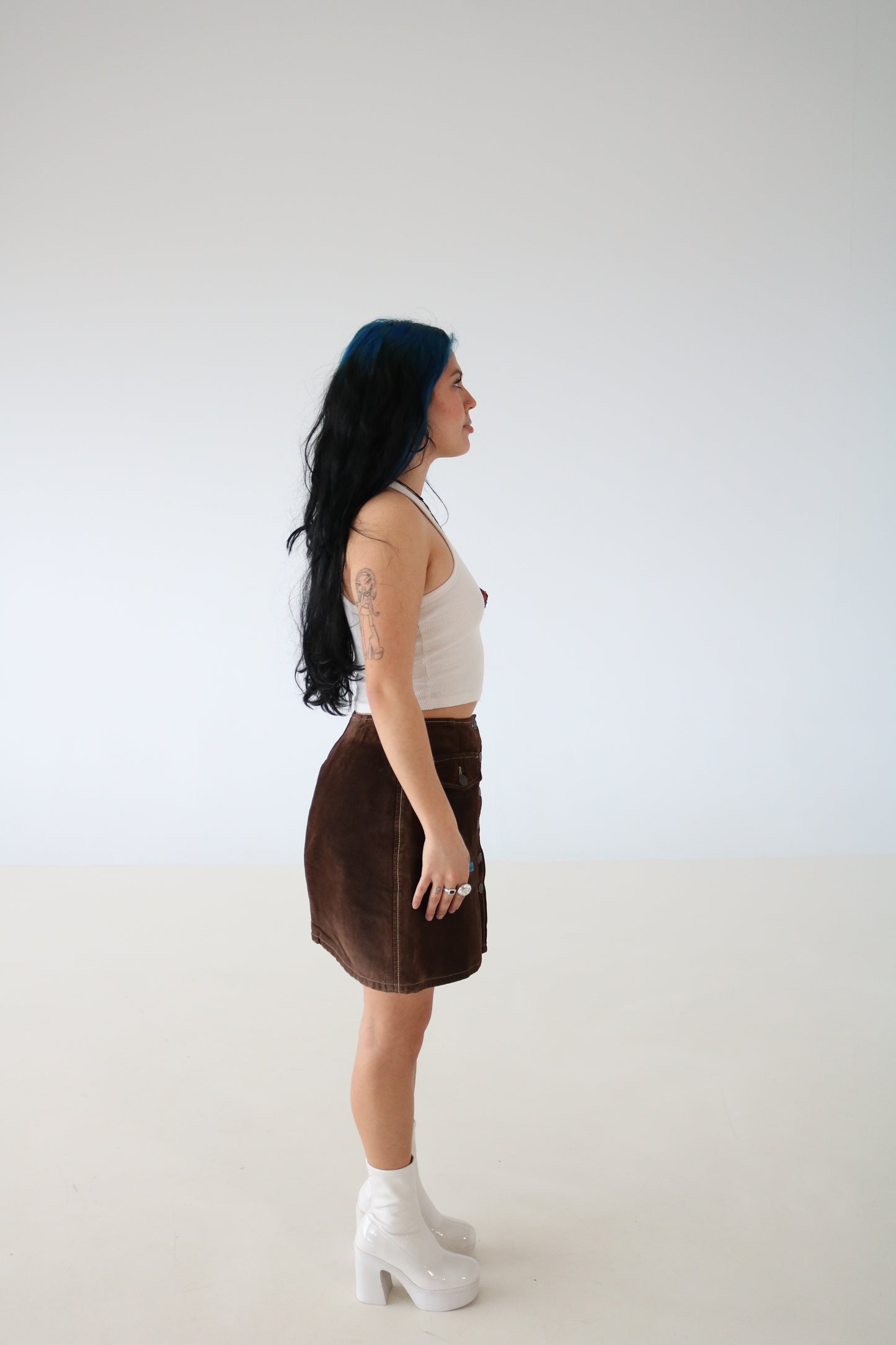 JUPE EN SUEDE BRUN