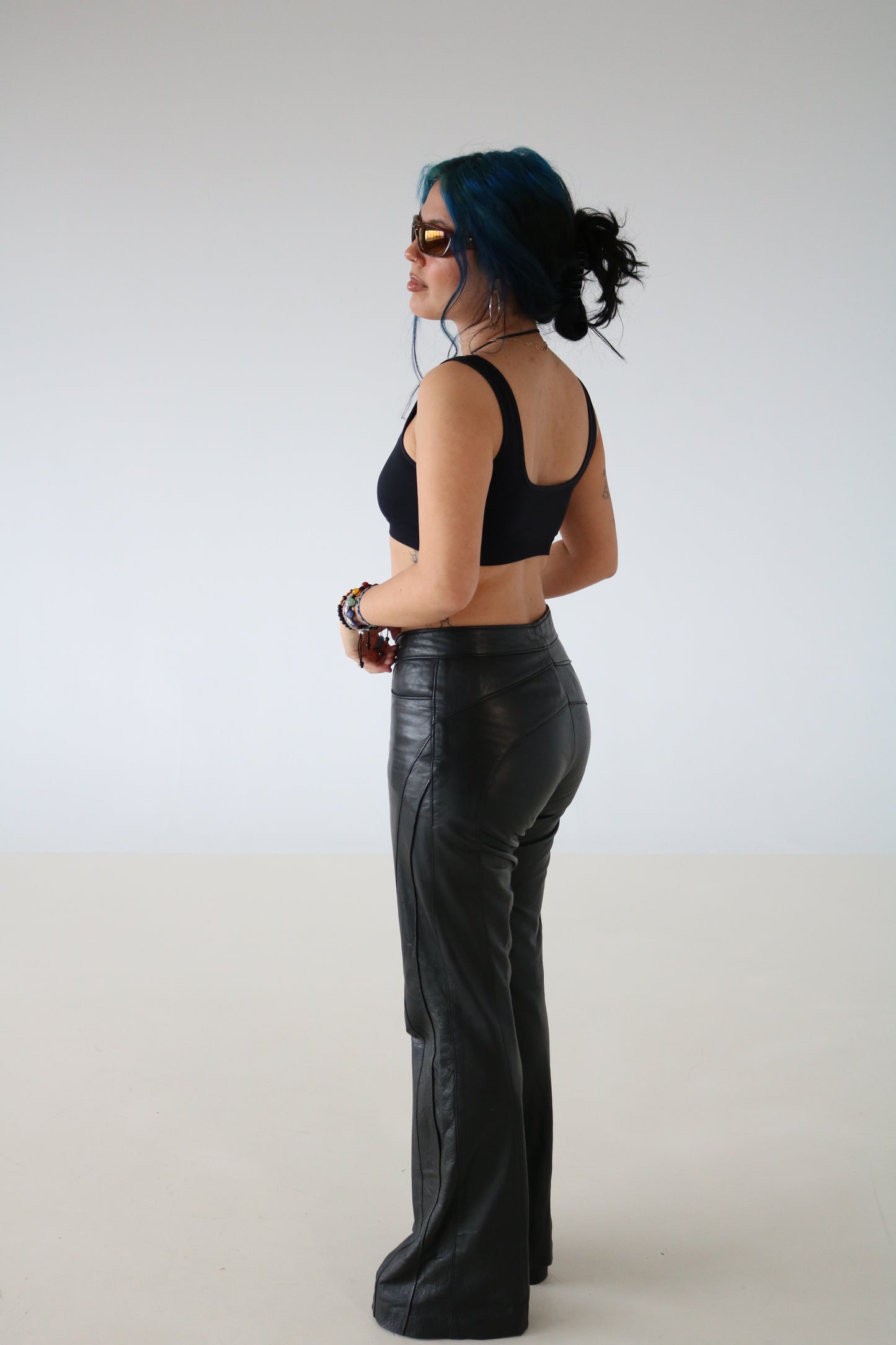 PANTALONS DE CUIR NOIR