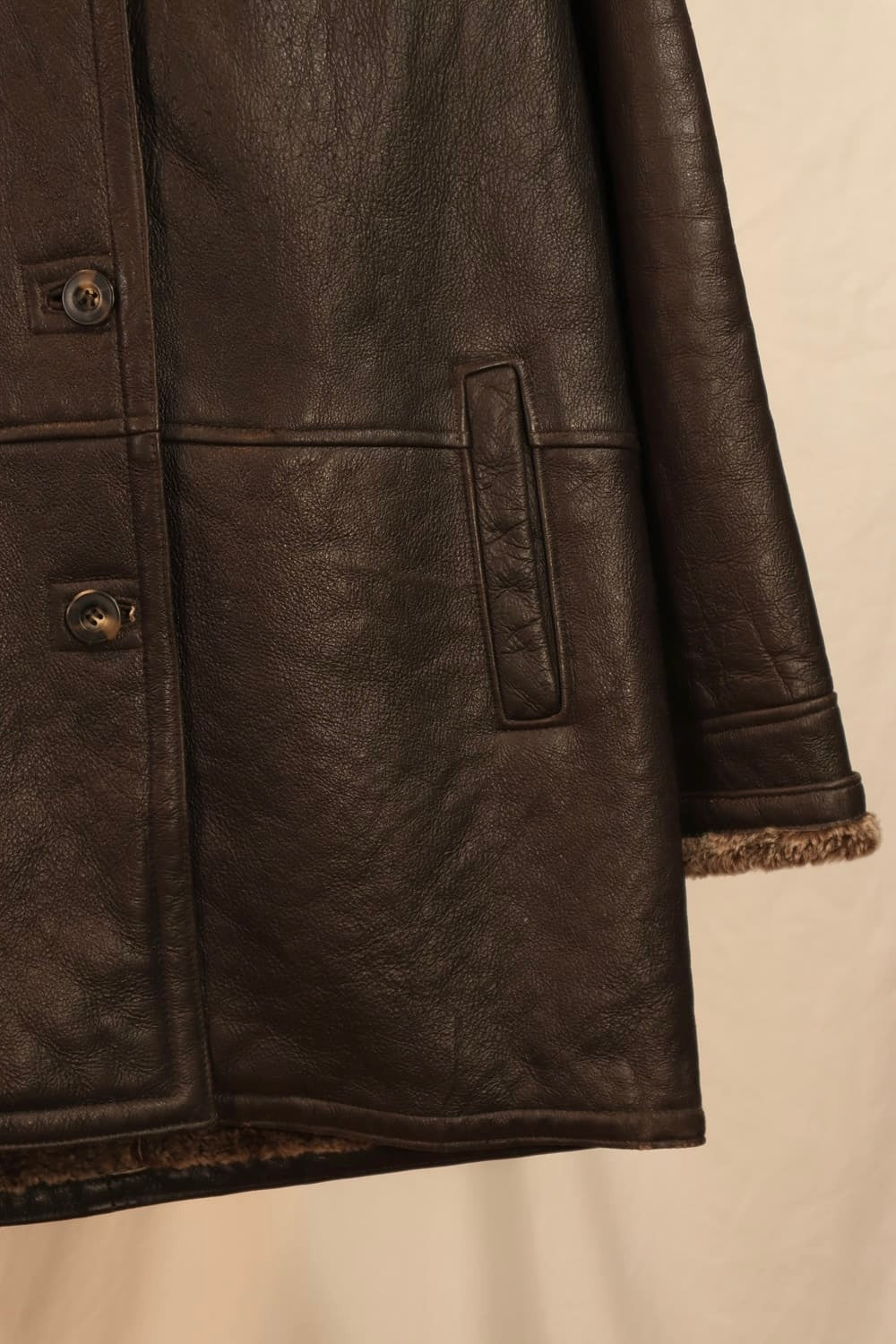 MANTEAU CUIR & FAUX FUR