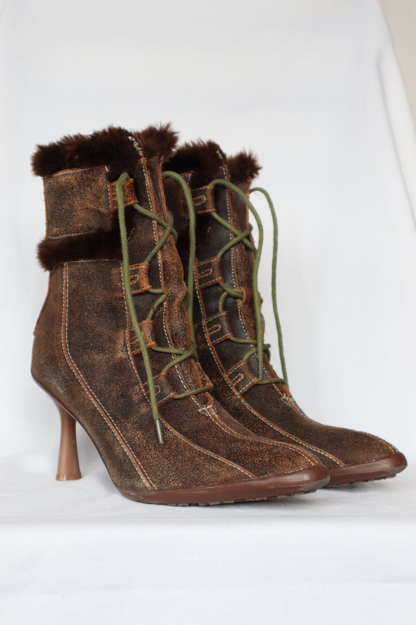 botte cuir et fourrure