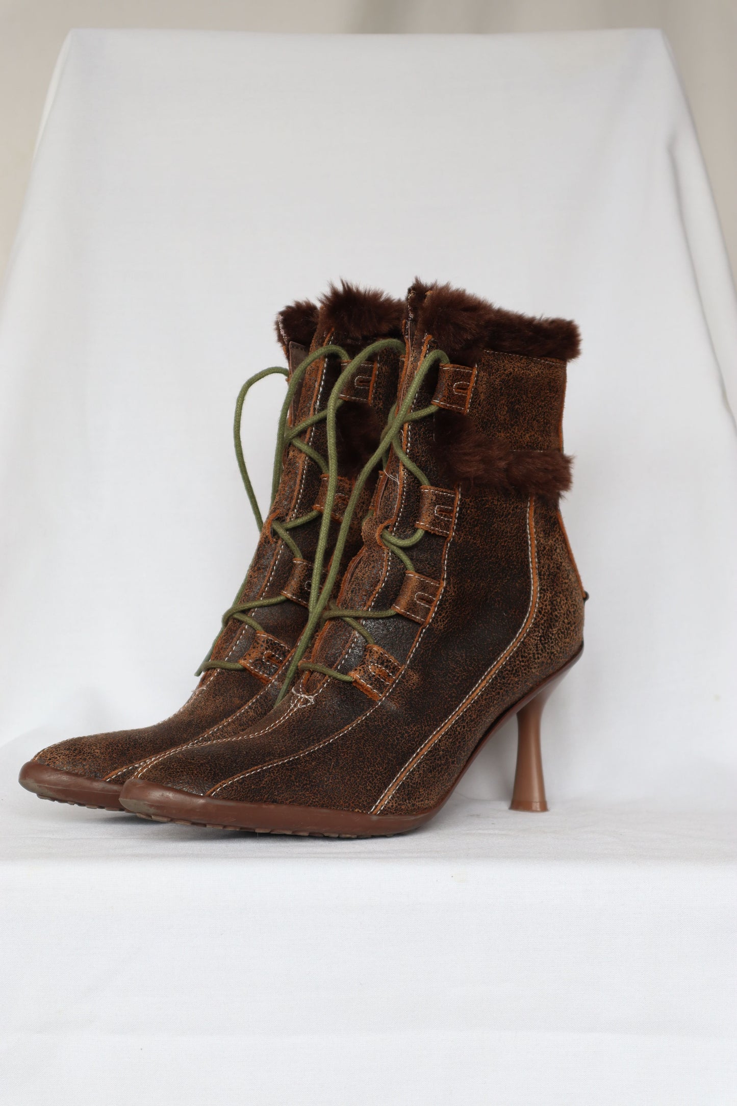botte cuir et fourrure