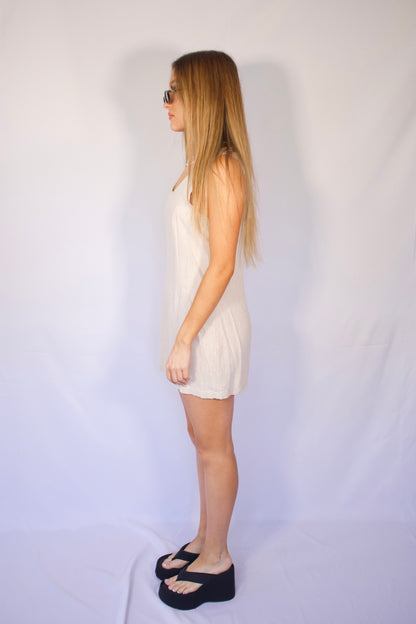 ROBE BEIGE EN TOILE