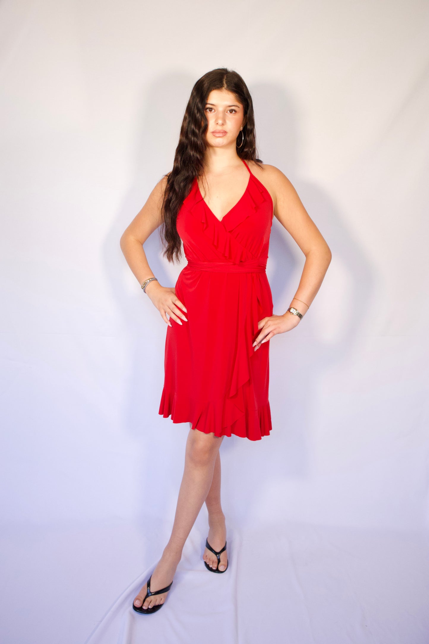 ROBE ROUGE DECOLLETÉ