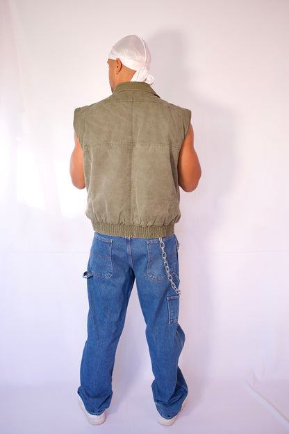 VESTE SANS MANCHES VERT KAKI