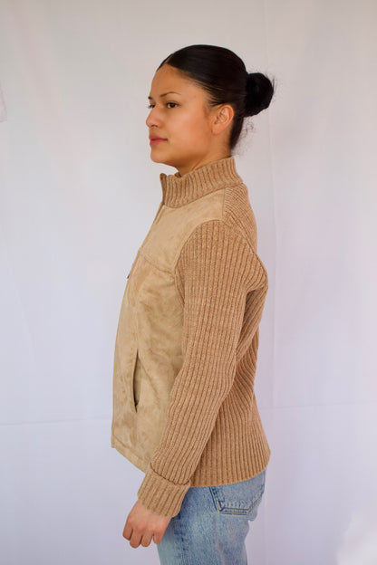 VESTE EN SUEDE BEIGE