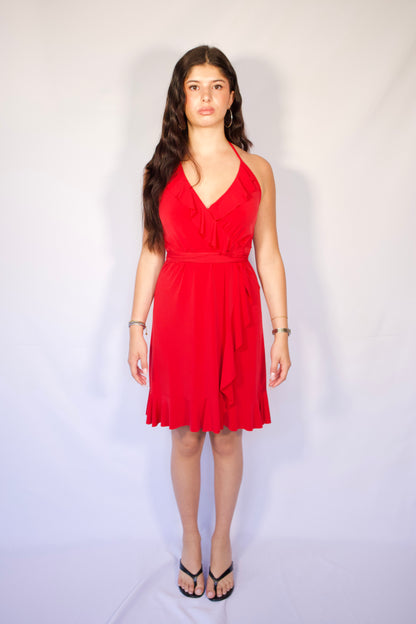 ROBE ROUGE DECOLLETÉ