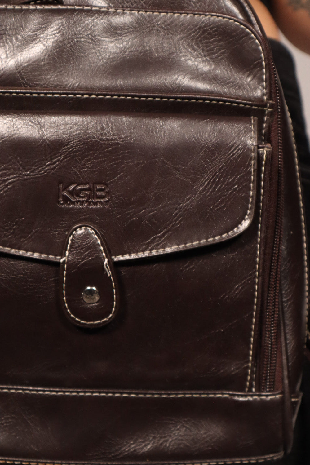 SAC À DOS EN CUIRETTE BRUN FONCÉ