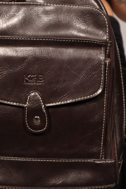 SAC À DOS EN CUIRETTE BRUN FONCÉ