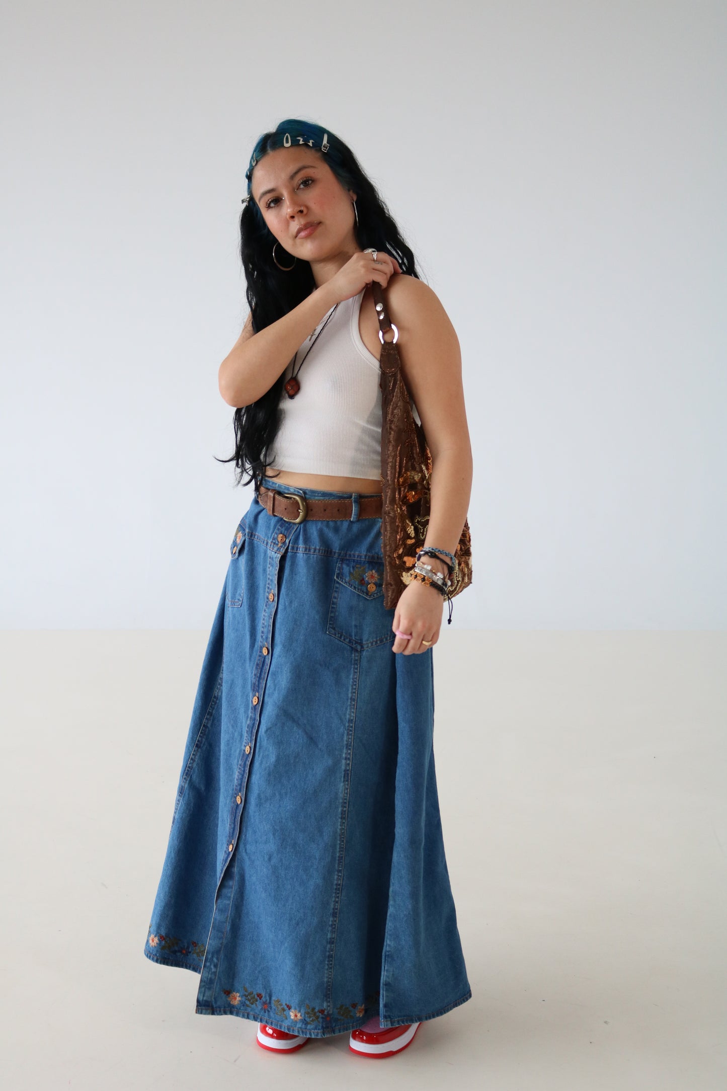 JUPE EN JEANS MAXI