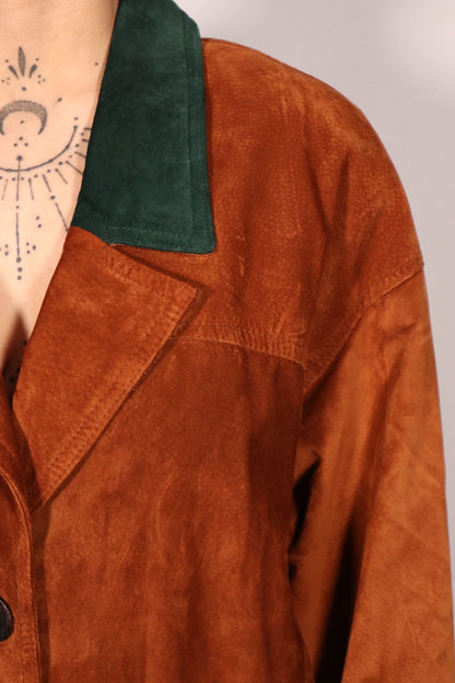 MANTEAU EN SUÈDE BRUN FAUVE