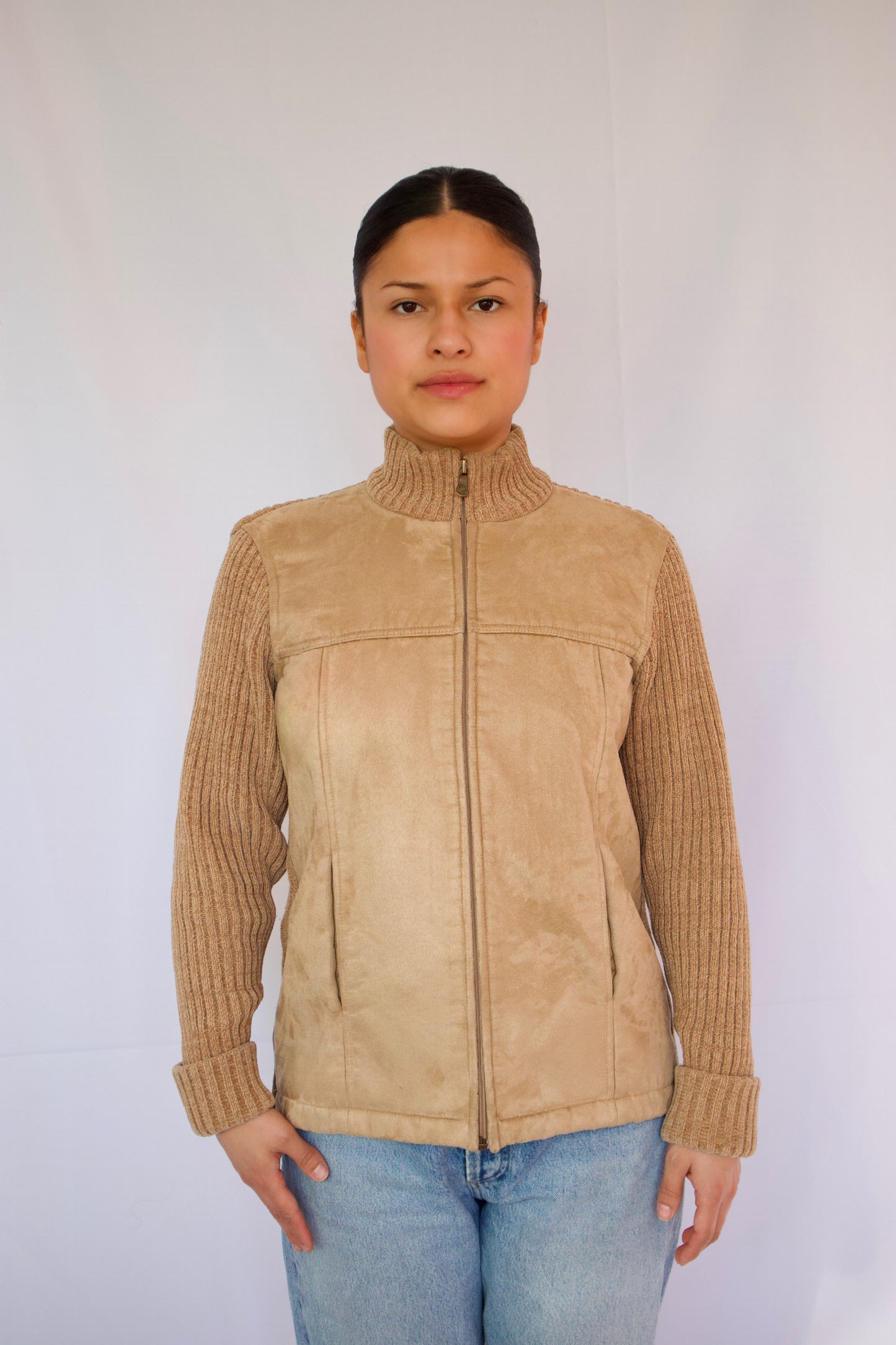 VESTE EN SUEDE BEIGE
