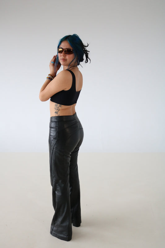 PANTALONS DE CUIR NOIR
