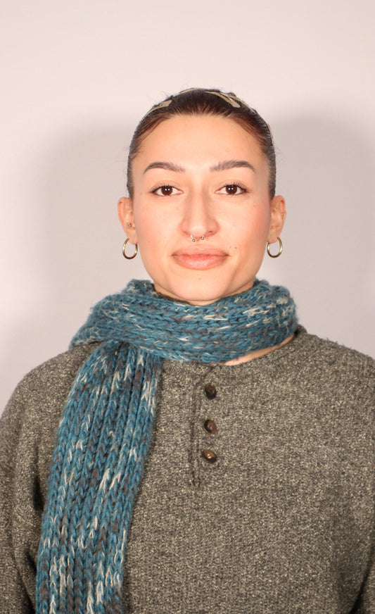 FOULARD EN LAINE BLEU