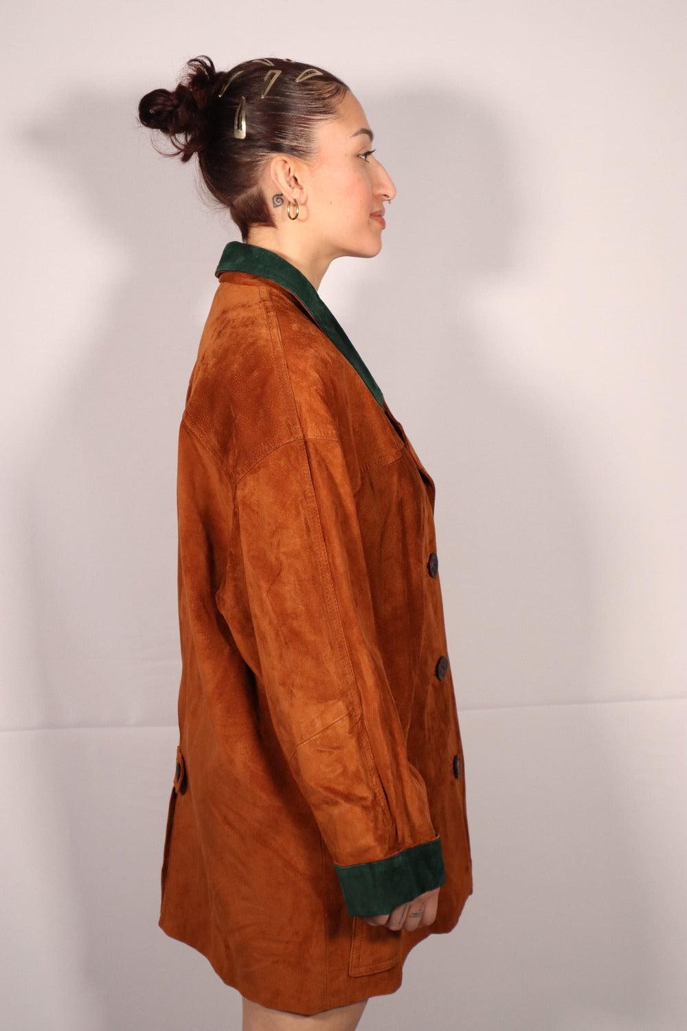 MANTEAU EN SUÈDE BRUN FAUVE