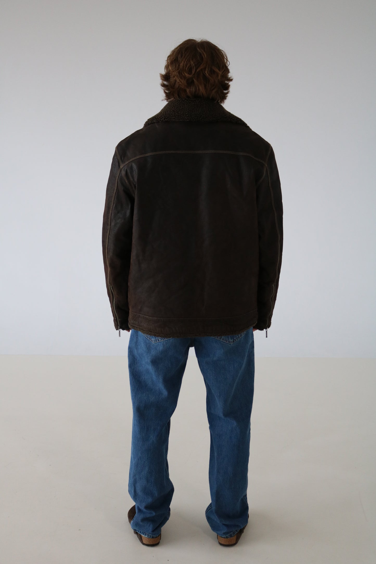 MANTEAU DE CUIR BRUN