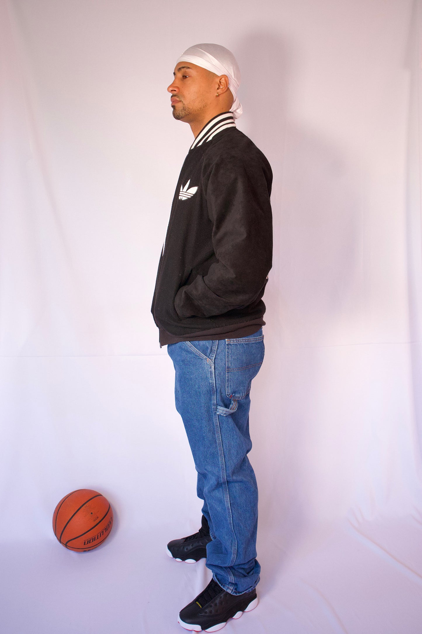VESTE VARSITY NOIR ET BLANC