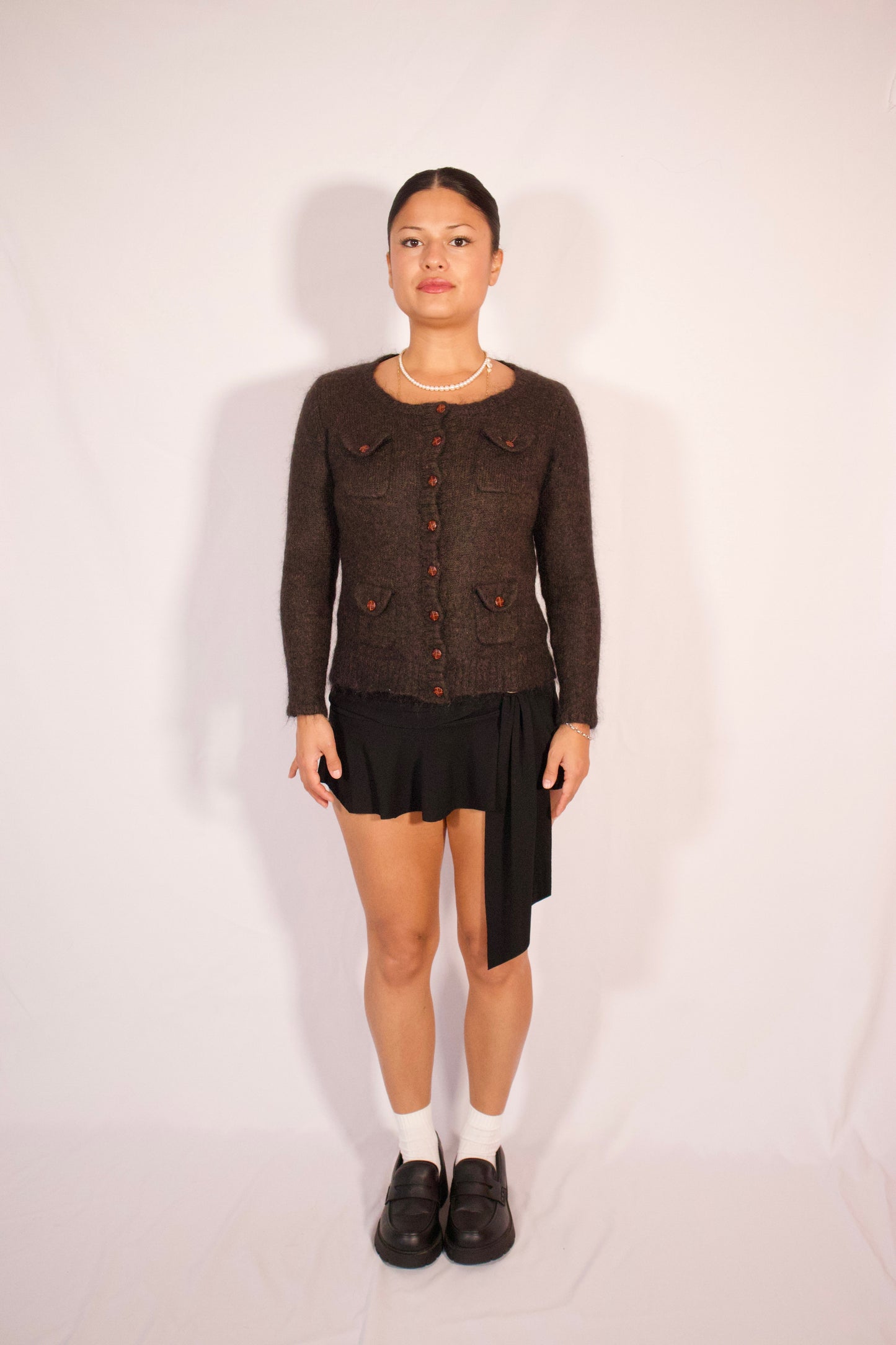 PETIT CARDIGAN GRIS FONCÉ