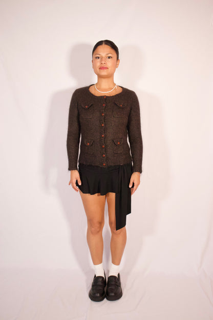 PETIT CARDIGAN GRIS FONCÉ