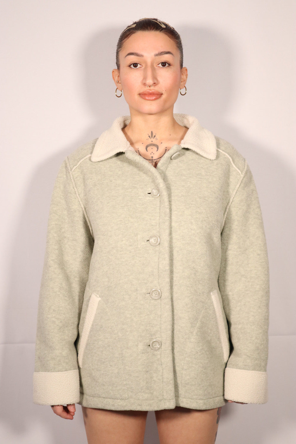 VESTE GRISE EN MOLLETON