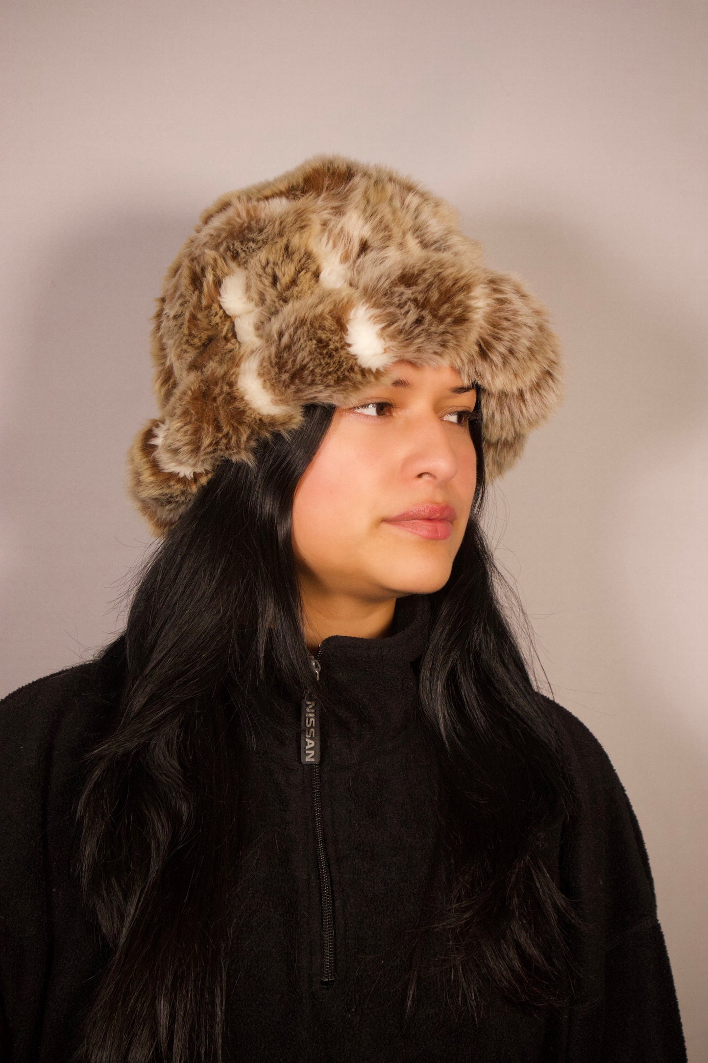 CHAPEAU POILU COULEUR CRÈME