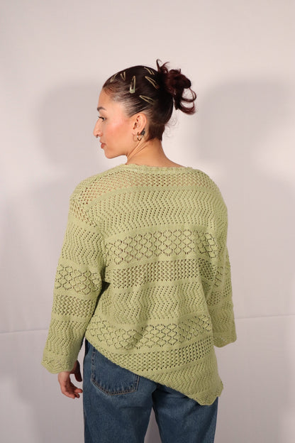 CHANDAIL EN TRICOT VERT PISTACHE