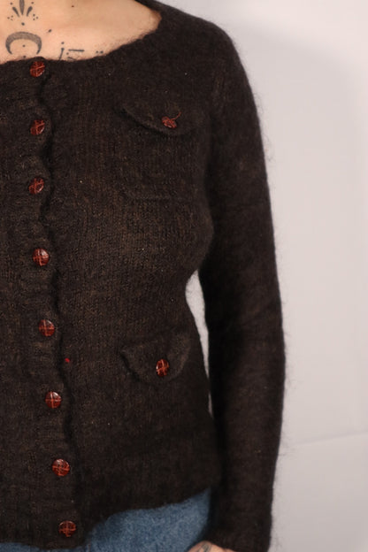 PETIT CARDIGAN GRIS FONCÉ