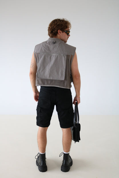 GILET DE PÊCHEUR GRIS