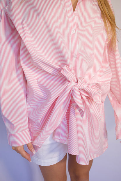 CHEMISE LIGNÉ ROSE ET BLANC