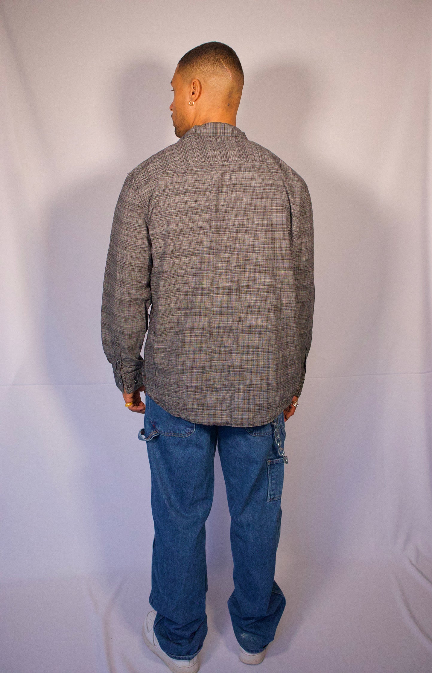 CHEMISE À MANCHES LONGUES GRIS FONCÉ