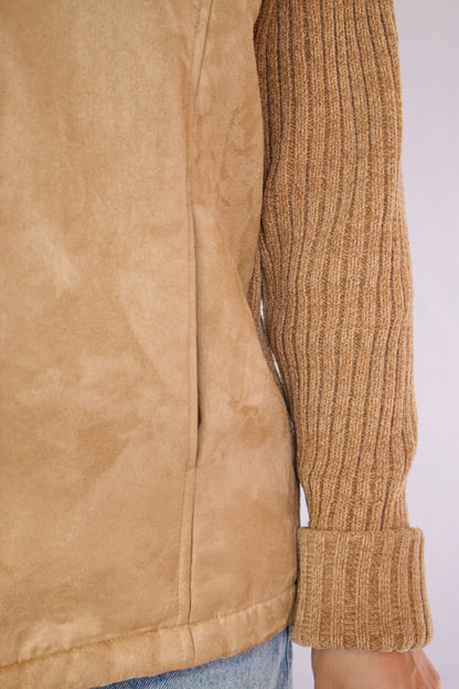 VESTE EN SUEDE BEIGE