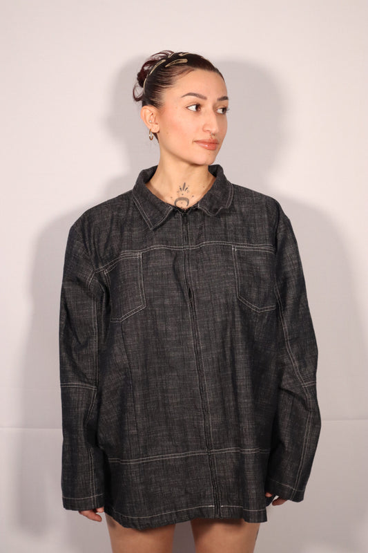 VESTE DENIM GRIS FONCÉ