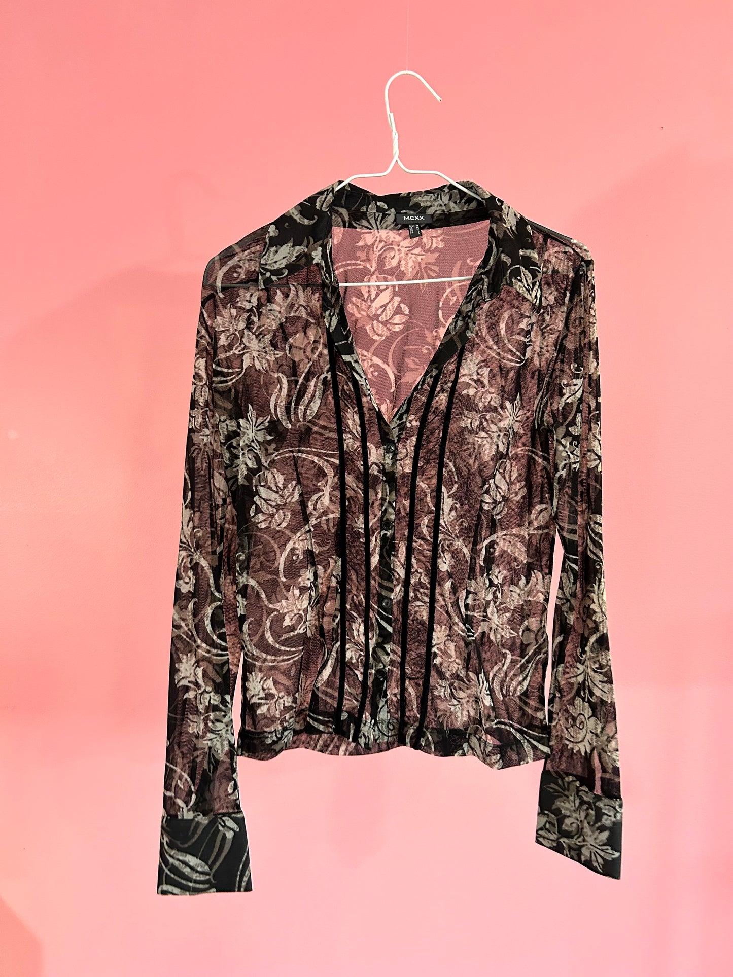 CHEMISE NOIR À FLEUR