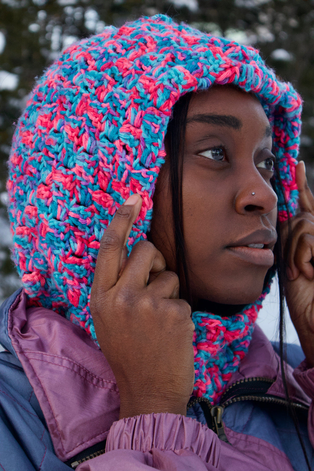 BALACLAVA BLEU ET ROSE