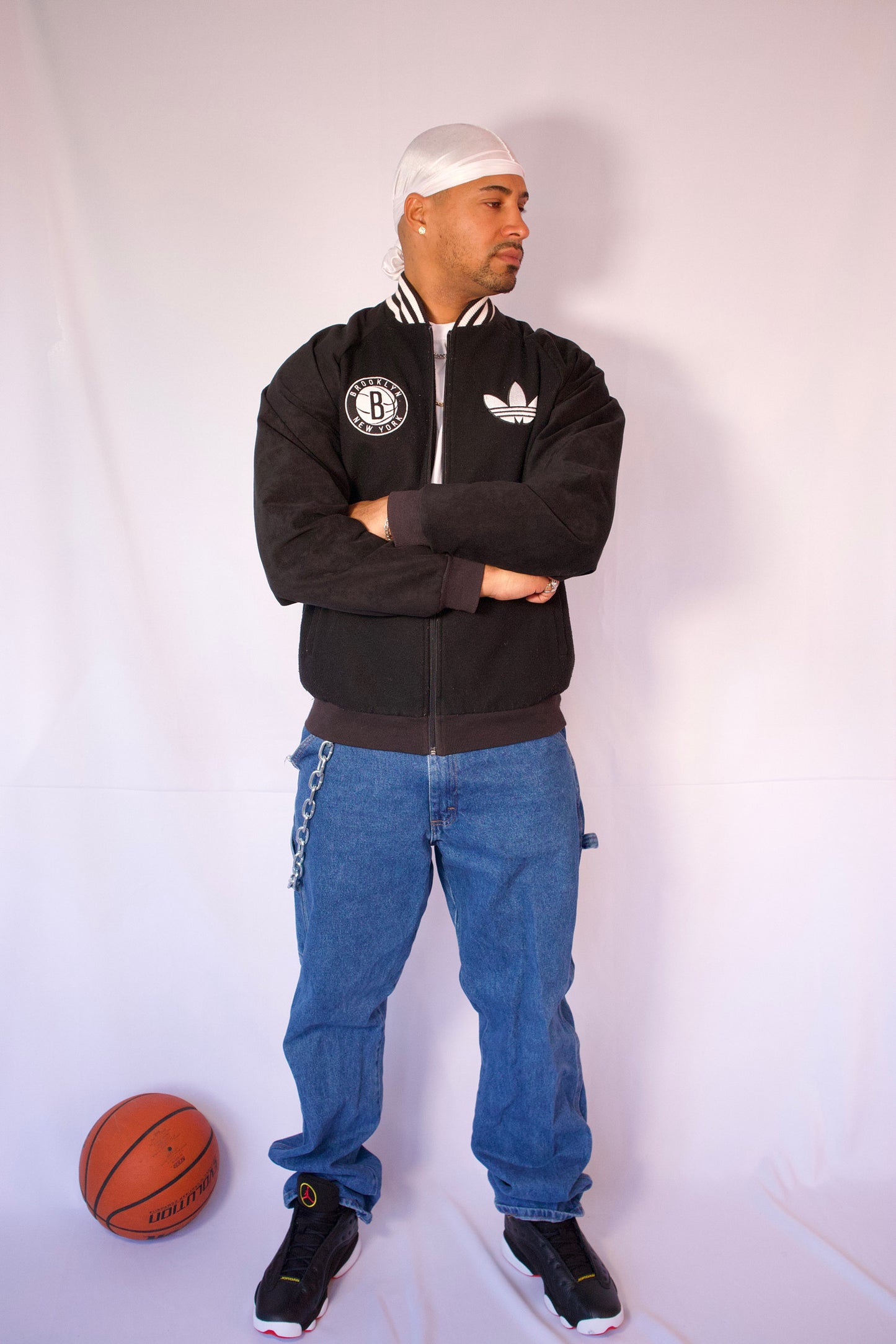 VESTE VARSITY NOIR ET BLANC