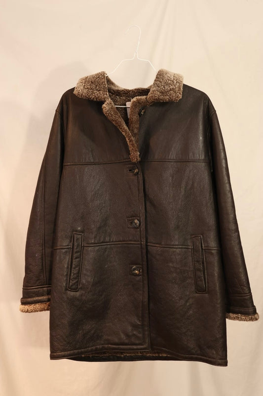 MANTEAU CUIR & FAUX FUR